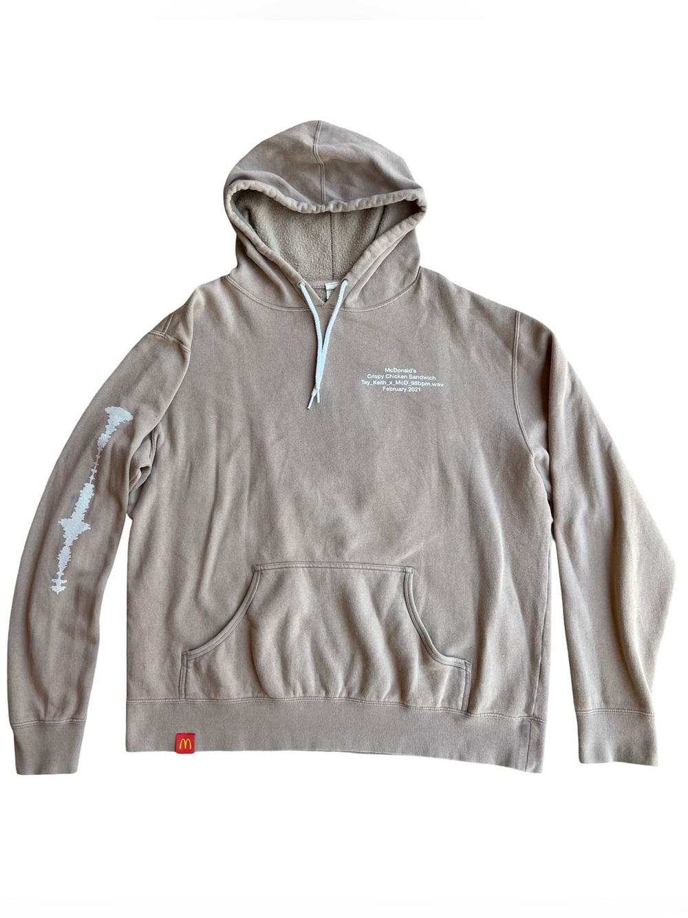 RARE‎ Tay Keith x McDonald’s 2021 Collab XL Tan Hoodie Crispy Chicken Sandwich